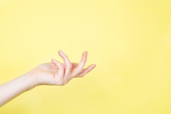 Hand Open Up On Yellow