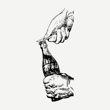 Hand opening bottle drawing, vintage | Free PSD - rawpixel
