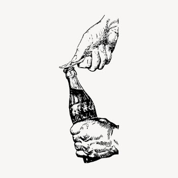 Hand opening bottle drawing, vintage | Free Vector - rawpixel