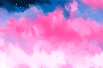 Hand painted background in gradient pink and blue Free Vector