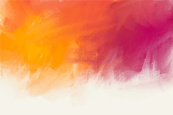 Hand painted background in violet and orange colours Free Vector