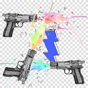 Hand painted black pistol transparent background PNG clipart