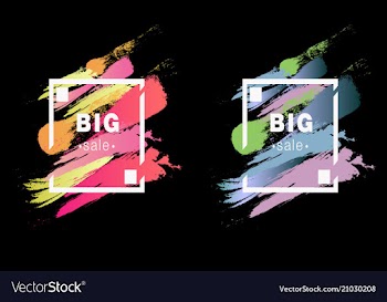 Hand painted brush background with geometric frame vector image