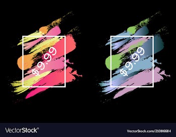 Hand painted brush background with geometric frame vector image