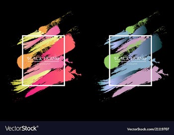 Hand painted brush background with geometric frame vector image