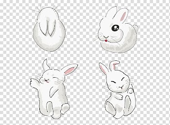 Hand painted cartoon mid-autumn rabbit transparent background PNG clipart