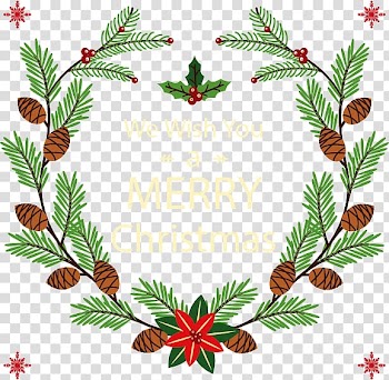 Hand-painted Christmas wreath transparent background PNG clipart
