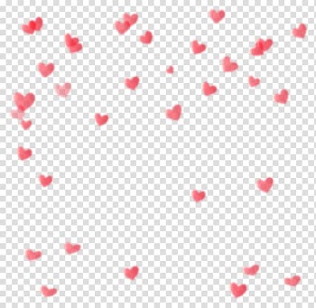 Hand-painted floating heart transparent background PNG clipart