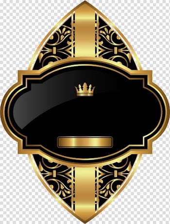 Hand painted golden ribbon crown transparent background PNG clipart