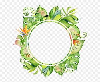 Hand-painted Leaf Frame Png Transparent Material - Water Colour Leafy Wreath