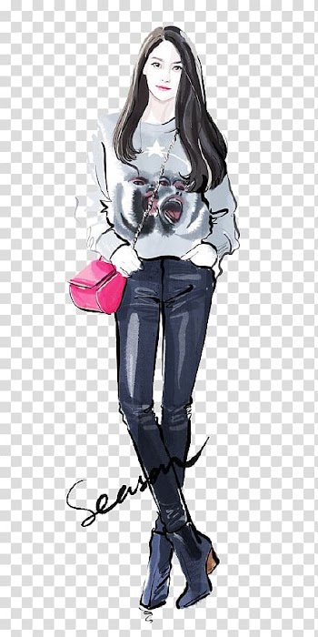 Hand-painted model transparent background PNG clipart