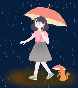 Hand Painted Rainy Day Umbrella Png Transparent | Free Png ...