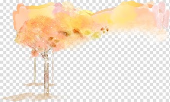 Hand-painted trees transparent background PNG clipart
