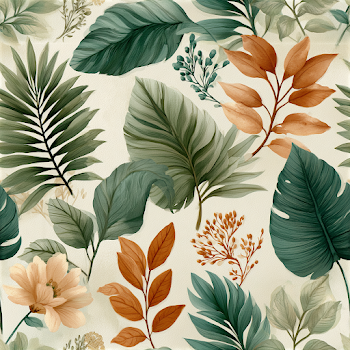 Hand-Painted Tropical Leaves Pattern