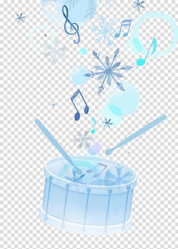 Hand painted watercolor blue drums transparent background PNG clipart