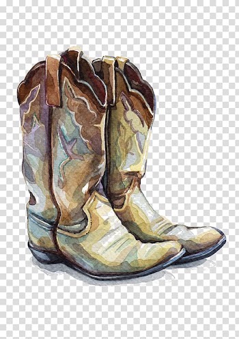 Hand-painted watercolor boots transparent background PNG clipart