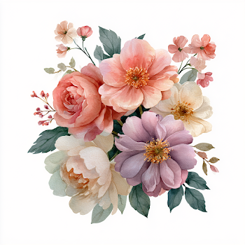 Hand-Painted Watercolor Floral Bouquet