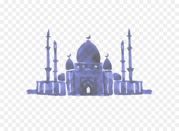 Hand painted watercolor Islamic architecture vector illustration 