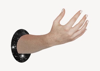Hand passing through galaxy portal | Free PSD - rawpixel