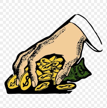 Hand png grabbing coins clipart, | Free PNG Illustration - rawpixel
