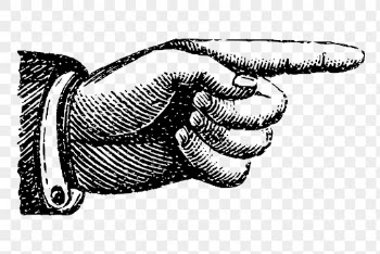 Hand png, pointing gesture, vintage | Free PNG Illustration - rawpixel