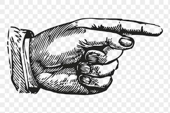 Hand png, vintage pointing gesture | Free PNG Illustration - rawpixel