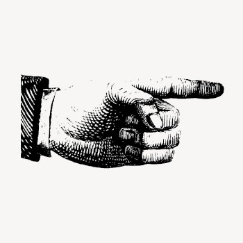 Hand pointing finger clipart, vintage | Free Vector - rawpixel