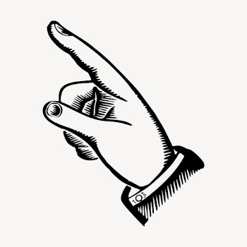 Hand pointing finger drawing, vintage | Free Vector - rawpixel