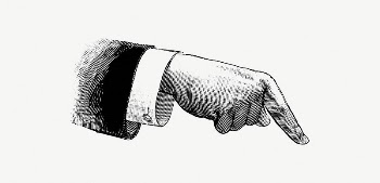 Hand pointing from Illustrated Penny | Free Photo Illustration - rawpixel