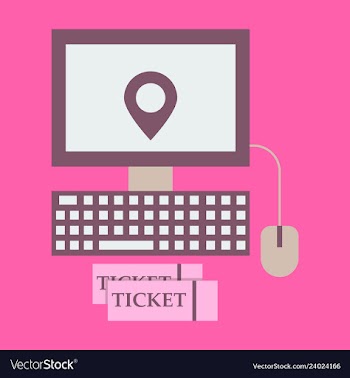 Hand pointing gps map incomputer with ticket vector image