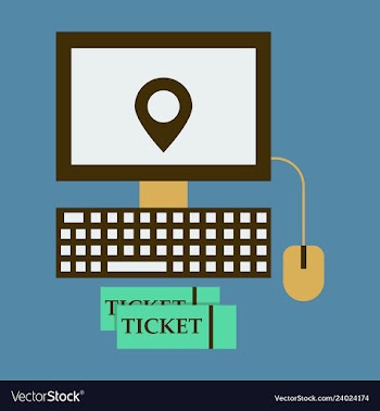 Hand pointing gps map incomputer with ticket vector image