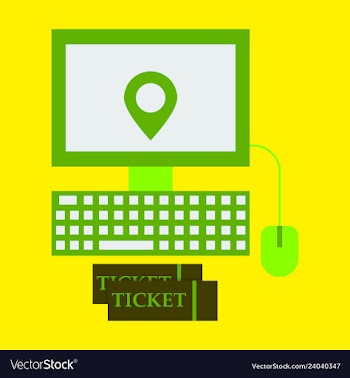 Hand pointing gps map incomputer with ticket vector image