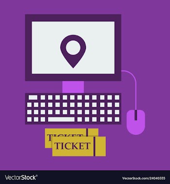 Hand pointing gps map incomputer with ticket vector image