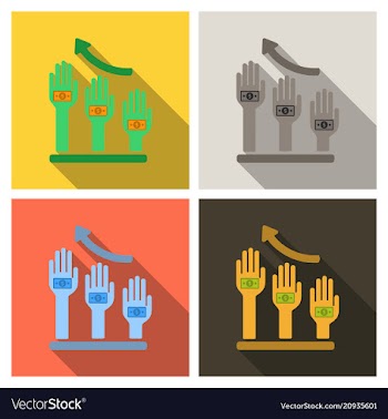 Hand poses counting giving taking squeezing and vector image