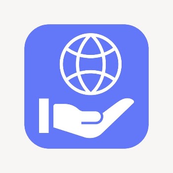 Hand presenting globe icon, flat | Free Icons - rawpixel