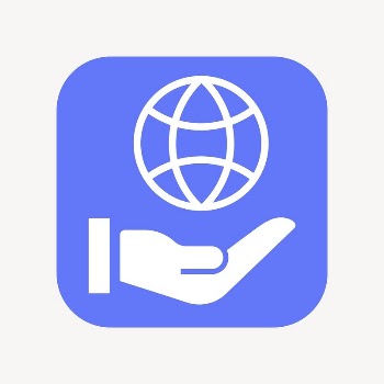 Hand presenting globe icon, flat | Free Icons - rawpixel