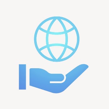 Hand presenting globe icon, gradient | Free Icons - rawpixel