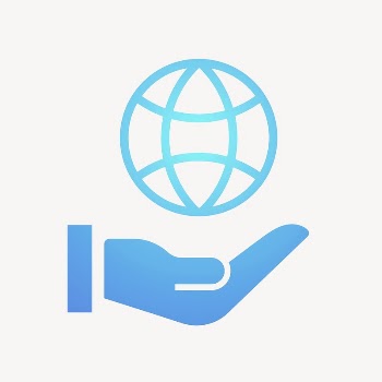 Hand presenting globe icon, gradient | Free Icons - rawpixel