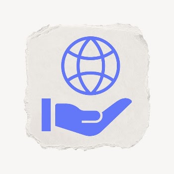 Hand presenting globe icon, ripped | Free PSD - rawpixel