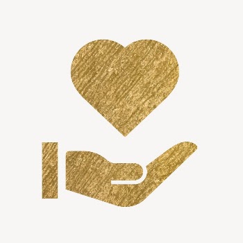 Hand presenting heart gold icon, | Free Icons - rawpixel