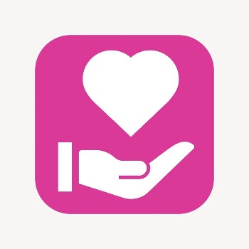 Hand presenting heart icon, flat | Free Icons - rawpixel
