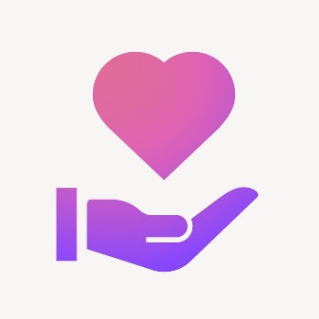 Hand presenting heart icon, gradient | Free Icons - rawpixel