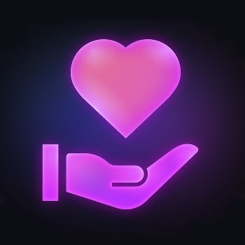 Hand presenting heart icon, neon | Free Icons - rawpixel