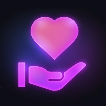 Hand presenting heart icon, neon | Free Icons - rawpixel