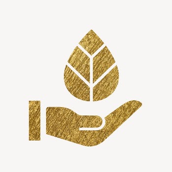 Hand presenting leaf gold icon, | Free Icons - rawpixel