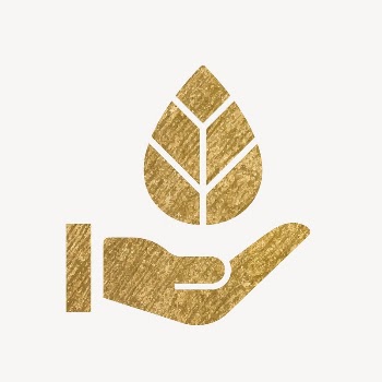 Hand presenting leaf gold icon, | Free Icons - rawpixel