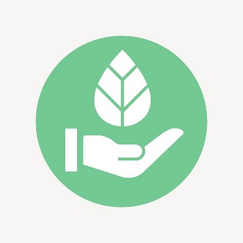 Hand presenting leaf icon badge, | Free Icons - rawpixel