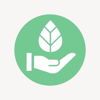 Hand presenting leaf icon badge, | Free Icons - rawpixel