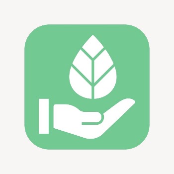 Hand presenting leaf icon, flat | Free Icons - rawpixel
