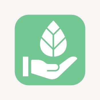 Hand presenting leaf icon, flat | Free Icons - rawpixel